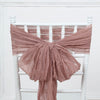 5 Pack | Dusty Rose Gauze Cheesecloth Boho Chair Sashes - 16inch x 88inch