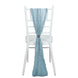 5 Pack | Dusty Blue Gauze Cheesecloth Boho Chair Sashes - 16inch x 88inch