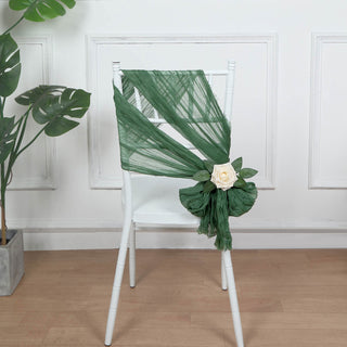 Elevate Your Event with Olive Green Gauze Chair Sashes