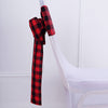 Gingham Chair Sashes | 5 PCS | Black/Red | Buffalo Plaid Checkered Polyester Chair Sashes