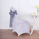 Gingham Chair Sashes | 5 PCS | Navy/White | Buffalo Plaid Checkered Polyester Chair Sashes