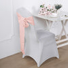 5 Pack | Linen Chair Sashes, Slubby Textured Wrinkle Resistant Sashes - Blush | Rose Gold