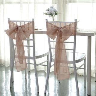 Durable and Reusable Dusty Rose Jute Faux Burlap Chair Sashes