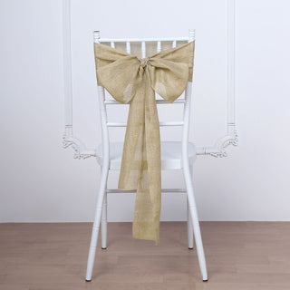 Natural Jute Faux Burlap Chair Sashes for Rustic Elegance