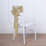 5 Pack | Natural Jute Faux Burlap Chair Sashes, Boho Chic Linen Decor - 6x108Inch