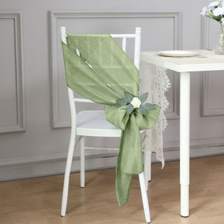 Add a Touch of Elegance with Sage Green Jute Faux Burlap Chair Sashes