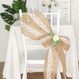 Create a Picture-Perfect Setting with our Natural Burlap Lace Chair Sash
