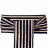 Natural Tone Burlap Jute 1 Piece Chair Sash With Navy Blue Stripes#whtbkgd