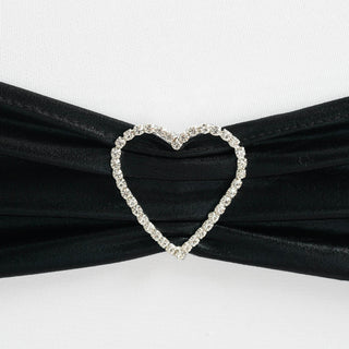 Elegant Silver Diamond Heart Chair Sash Pin