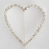 2inch Silver Diamond Heart Metal Chair Sash Bow Pin