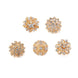 5 Pcs | Assorted Gold Plated Mandala Crystal Rhinestone Brooches | Floral Sash Pin Brooch Bouquet Decor