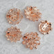 5 Pcs | Assorted Rose Gold Plated Mandala Crystal Rhinestone Brooches | Floral Sash Pin Brooch Bouquet Decor