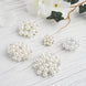 5 Pcs | Ivory/White Dual Color Pearl and Rhinestone Brooches | Floral Sash Pin Brooch Bouquet Decor