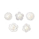 5 Pcs | Assorted Silver Plated Rhinestone Brooches with Pearl Center | Floral Sash Pin Brooch Bouquet Decor
