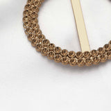 20 Pack | 2.5inch Antique Gold Diamond Circle Napkin Ring Pin Brooch, Rhinestone Chair Sash Buckle