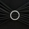 20 Pack | 2.5inch Silver Diamond Circle Napkin Ring Pin Brooch, Rhinestone Chair Sash Bow Buckle