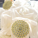 3inch Gold Diamond Metal Flower Chair Sash Bow Pin