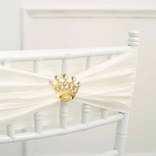 Dazzle with the Gold Diamond Metal Crown Brooch