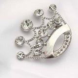 2inch Silver Diamond Metal Crown Sash Bow Pin, Rhinestone Tiara
