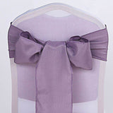 5 PCS | 6" x 108" Violet Amethyst Polyester Chair Sash#whtbkgd