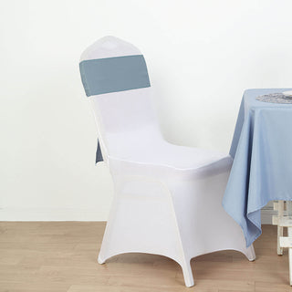 Create a Dreamy Atmosphere with Dusty Blue Polyester Chair Sashes