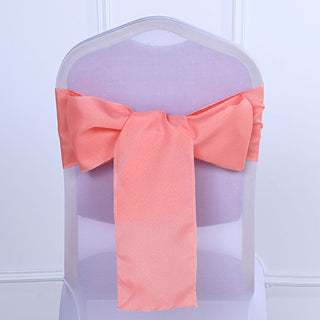 Add Elegance to Your Event with Coral Polyester Chair Sashes