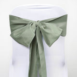 5 Pack | Eucalyptus Sage Green Polyester Chair Sashes - 6inch x 108inch#whtbkgd