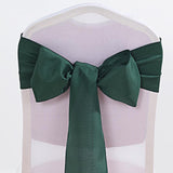 5 PCS | 6" x 108" Hunter Emerald Green Polyester Chair Sash#whtbkgd