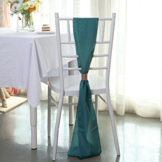 Create a Stunning Teal Ambiance with Peacock Teal Polyester Chair Sashes