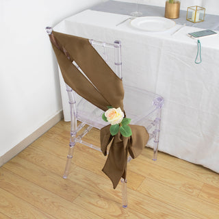 Elevate Your Event with Taupe Polyester Chair Sashes