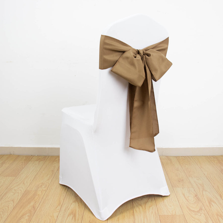 5 Pack | Taupe Polyester Chair Sashes - 6x108inch