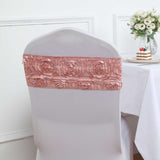 Elevate Your Event Decor with Dusty Rose Satin Rosette Chair Sashes