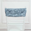 5 Pack | Dusty Blue Satin Rosette Spandex Stretch Chair Sashes | 6x14inch