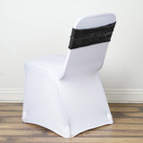 5 pack | 6x15 Black Sequin Spandex Chair Sash