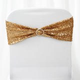 5 pack | 6x15 Gold Sequin Spandex Chair Sash