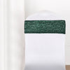 5 Pack | 6"x15" Hunter Emerald Green Sequin Spandex Chair Sashes Bands