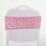 Stain and Wrinkle-Resistant Pink Sequin Chair Sashes