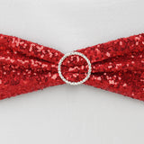 5 pack | 6x15 Red Sequin Spandex Chair Sash
