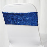 5 pack | 6x15 Royal Blue Sequin Spandex Chair Sash