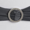 5 pack | 5x14inch Charcoal Gray Spandex Stretch Chair Sash with Silver Diamond Ring Slide Buckle#whtbkgd