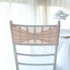 Blush/Rose Gold Spandex Stretch Fitted Chair Sashes with Silver Diamond Ring Slide Buckle