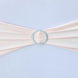 Blush/Rose Gold Spandex Stretch Fitted Chair Sashes with Silver Diamond Ring Slide Buckle#whtbkgd