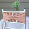 5 pack | 5Inchx14Inch Dusty Rose Spandex Stretch Chair Sash with Silver Diamond Ring Slide Buckle