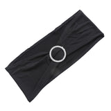 5 pack | 5"x14" Black Spandex Stretch Chair Sash with Silver Diamond Ring Slide Buckle