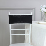 5 pack | 5"x14" Black Spandex Stretch Chair Sash with Silver Diamond Ring Slide Buckle