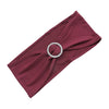 5 pack | 5"x14" Burgundy Spandex Stretch Chair Sash with Silver Diamond Ring Slide Buckle