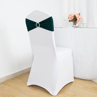 Add a Touch of Elegance with Hunter Emerald Green Spandex Chair Sashes