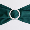 5 Pack | Hunter Emerald Green Spandex Stretch Chair Sashes with Silver Diamond Ring Slide#whtbkgd
