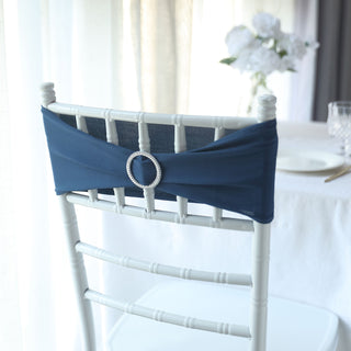 Enhance Your Event Décor with Navy Blue Spandex Chair Sashes
