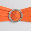5 pack | 5"x14" Orange Spandex Stretch Chair Sash with Silver Diamond Ring Slide Buckle#whtbkgd
